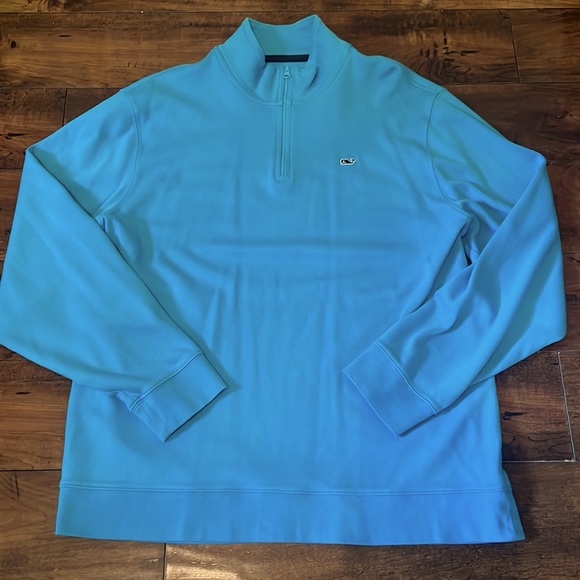 Vineyard Vines Men’s Aqua Half Zip Pullover Long Sleeves. Size XL